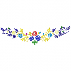 Flowers And Tree Embroidery Design 7
